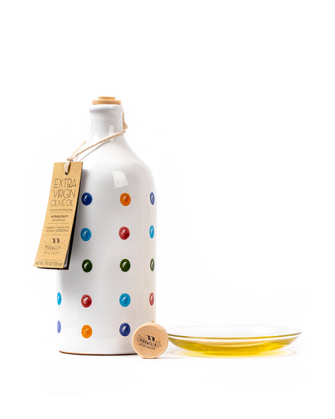 Polka dot Jar Extra Virgin Olive Oil with Intense Fruity 17 Fl Oz - Magnifico Food