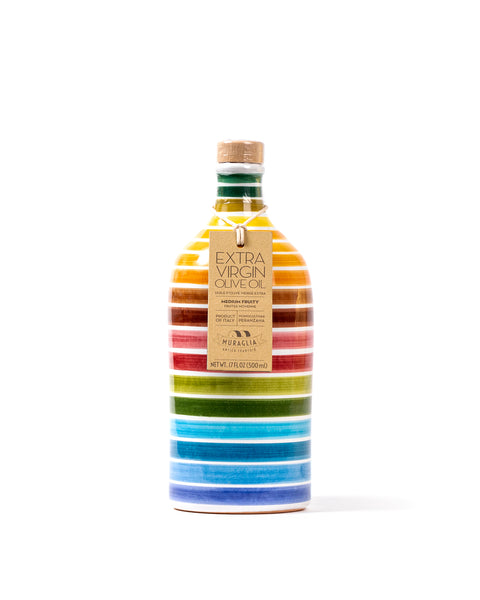 Rainbow Jar Extra Virgin Olive Oil with Medium Fruity 17 Fl Oz - Magnifico Food