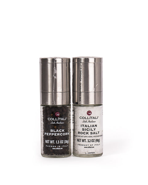 Wooden Set: Black Peppercorn & Sicily Rock Salt