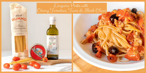 Linguine with Tuna, Cherry Tomatoes & Olives