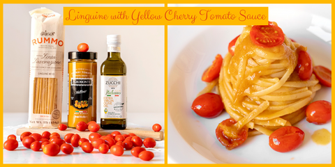 Linguine Pasta with Yellow Cherry Tomato Sauce