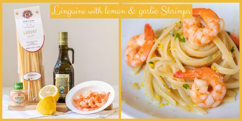 Linguine with lemon & garlic Shrimps