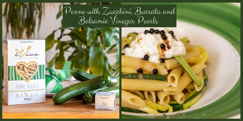 Penne Pasta with Zucchini and Burrata
