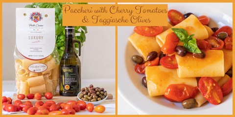 Paccheri with Cherry Tomatoes & Olives