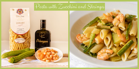 Penne Pasta with Zucchini and Shrimps