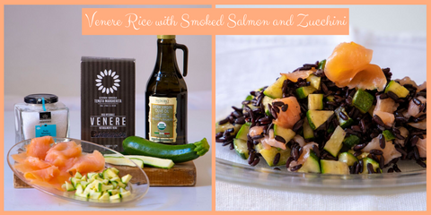 Rice Salad with Smoked Salmon and Zucchini