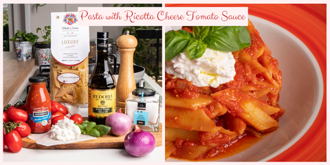 Pasta with Ricotta Cheese Tomato Sauce
