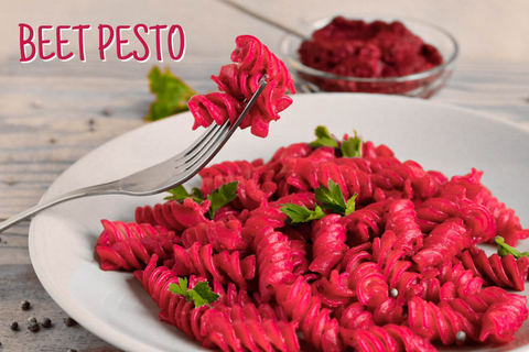 SAN VALENTINO a Tavola with Beet PESTO PASTA (Pink Pasta!)