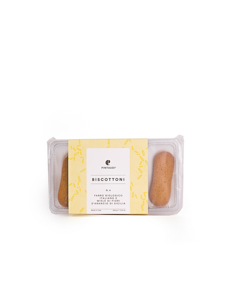 "Biscottoni No. 4" Organic Italian spelt and Sicilian orange blossom honey 8.47 Oz