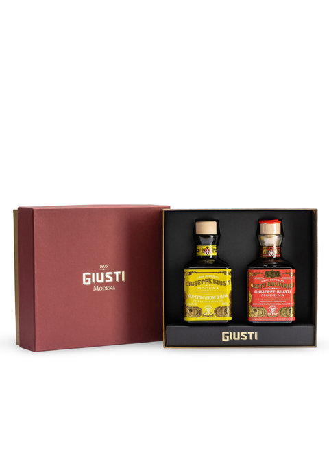 Gift Box with Extra Virgin Olive Oil & Balsamic Vinegar of Modena PGI 3 Gold Medals