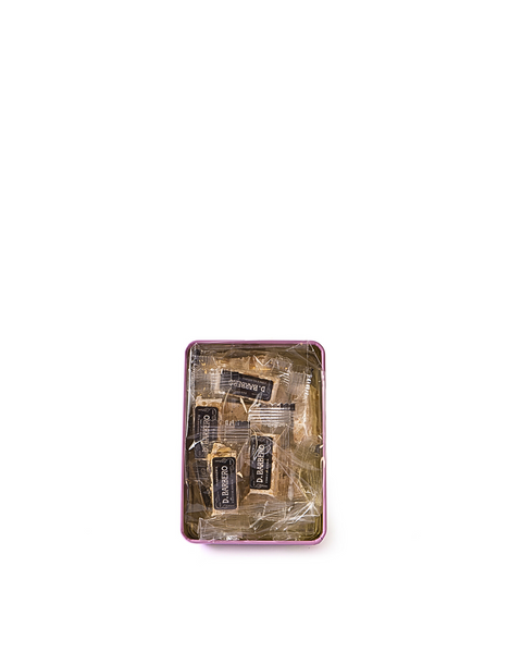 Metal Pink Box with White Nougats with Hazelnuts 3.52 Oz