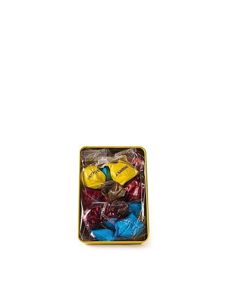Metal Yellow Box with Mixed Chocolates 5.29 Oz