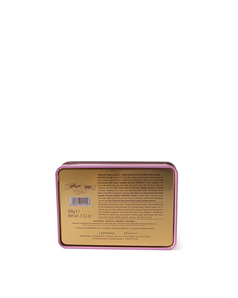 Metal Pink Box with White Nougats with Hazelnuts 3.52 Oz