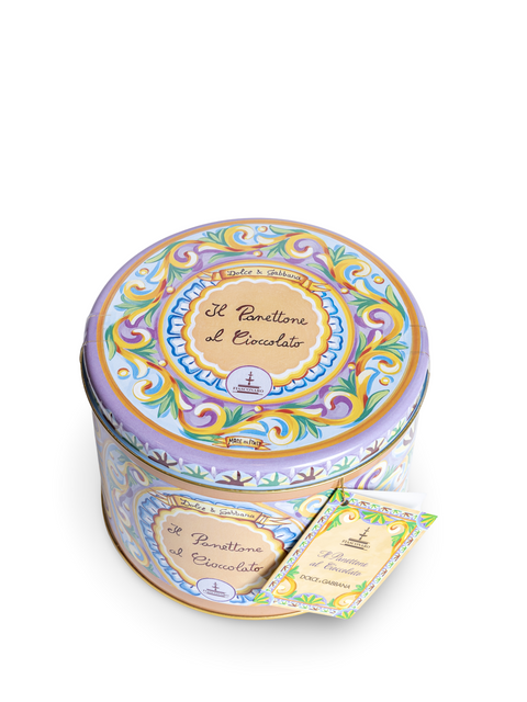 Dolce&Gabbana Fiasconaro Chocolate Panettone collectible tin detail