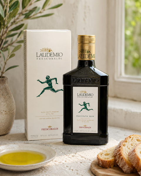 Laudemio Frescobaldi Tuscan extra virgin olive oil 8.4 fl oz with rustic bread