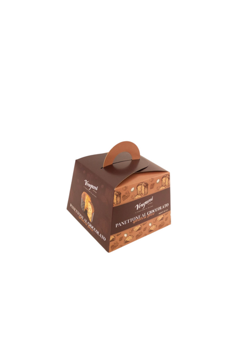 Brown gift box with a handle on a white background