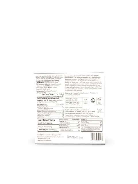 Anchovy Fillets in Olive Oil 3.17 oz