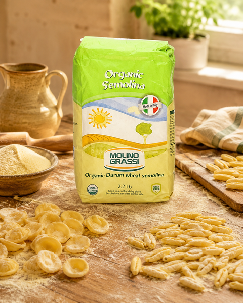 Italian semolina bread made with Molino Grassi organic durum wheat semolina