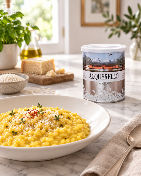 Acquerello Carnaroli rice served as creamy Italian risotto