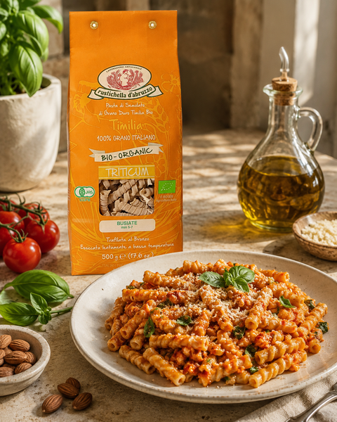 Rustichella Timilia Busiate with traditional Pesto alla Trapanese