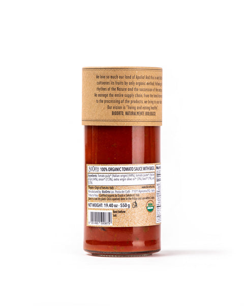 Organic Tomato Sauce with Basil 19.40 Oz - Magnifico Food