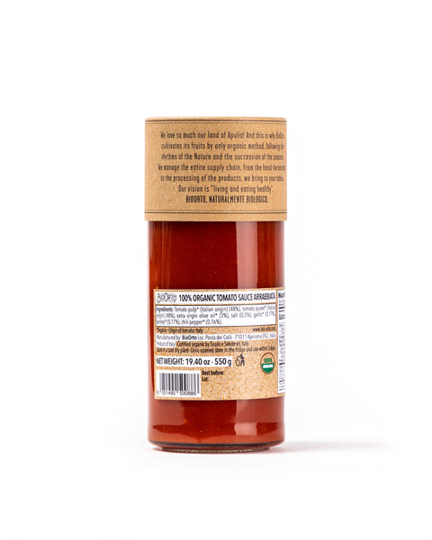 Organic Tomato Sauce Arrabbiata 19.40 Oz - Magnifico Food