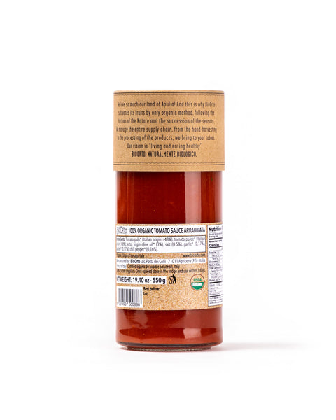 Organic Tomato Sauce Arrabbiata 19.40 Oz - Magnifico Food