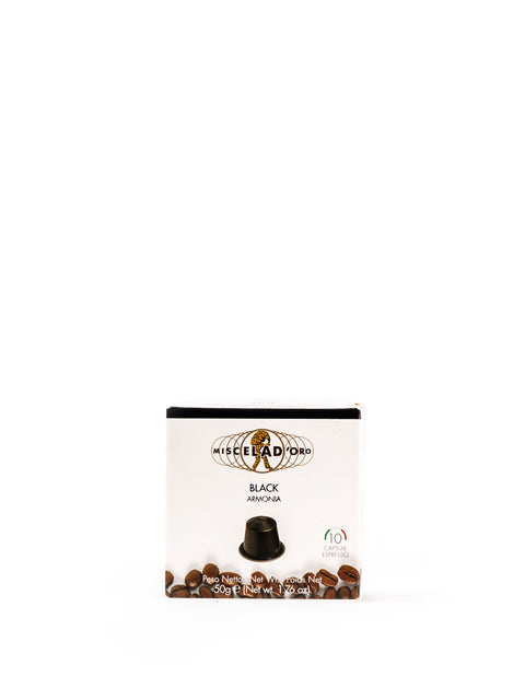 Black Armonia 10 Espresso Capsules 1.76 Oz - Magnifico Food