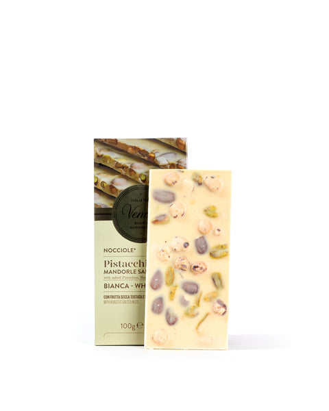 Salted White Chocolate Bar with Hazelnuts 3.52 Oz