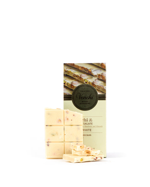 Salted White Chocolate Bar with Hazelnuts 3.52 Oz