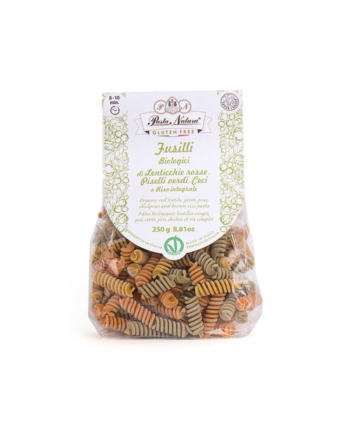 Organic Red Lentil, Green Pea, Chickpea, and Brown Rice Fusilli Pasta 8.81 Oz